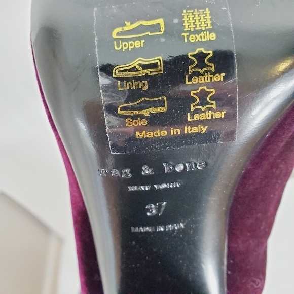 Rag AND BONE AGNES RED VELVET CHELSEA BOOT NEW - Picture 11 of 16